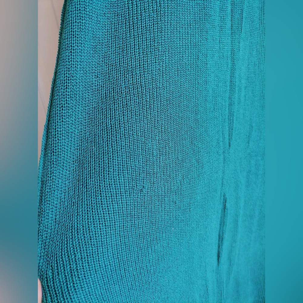 NWT Free People Livimg in This Sweater Long Teal Cardigan Size XS - Picture 8 of 9